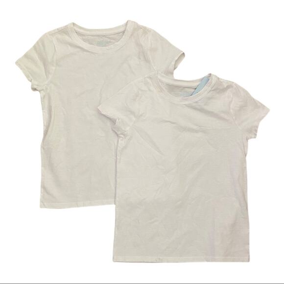 Cat & Jack 2 Girls Size 6/6X Solid White T Shirts Small NEW - Picture 1 of 1